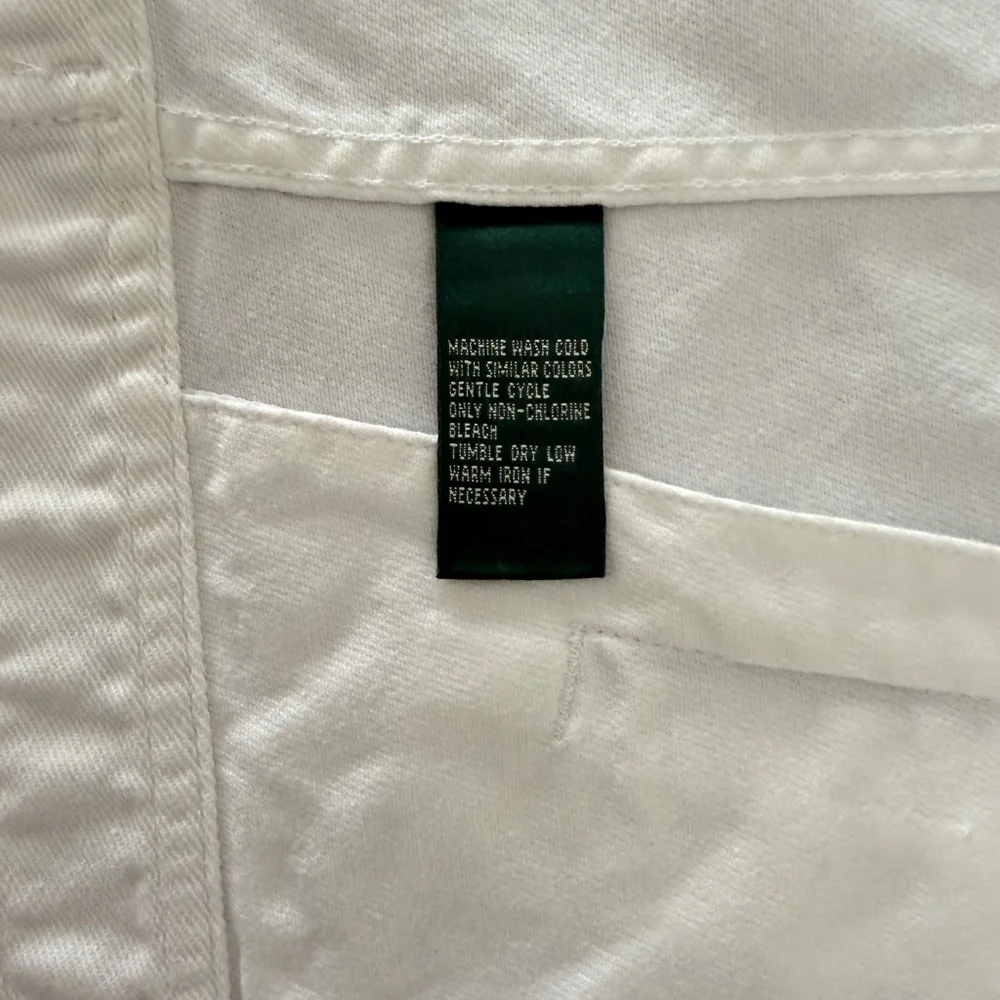 Lauren Jeans Co., Ralph Lauren, White Denim Trucker Jean Jacket  Large - Picture 9 of 9